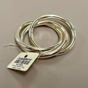 NWT Crate & Barrel triple link silverplate napkin rings/12